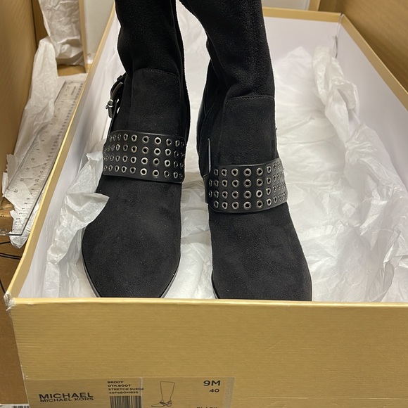 Michael Kors Collection Shoes - BNIB Michael Kors Boot Nadine Black Stretch suede 3”heeled size
